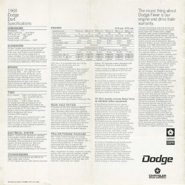 1968 Dodge Dart Brochure Page 6